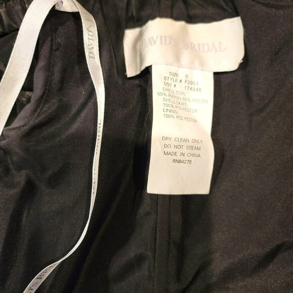 Davids Bridal Dress Black and White Floral Formal Long Mother Prom Size 6 JJ1677 - Picture 12 of 16